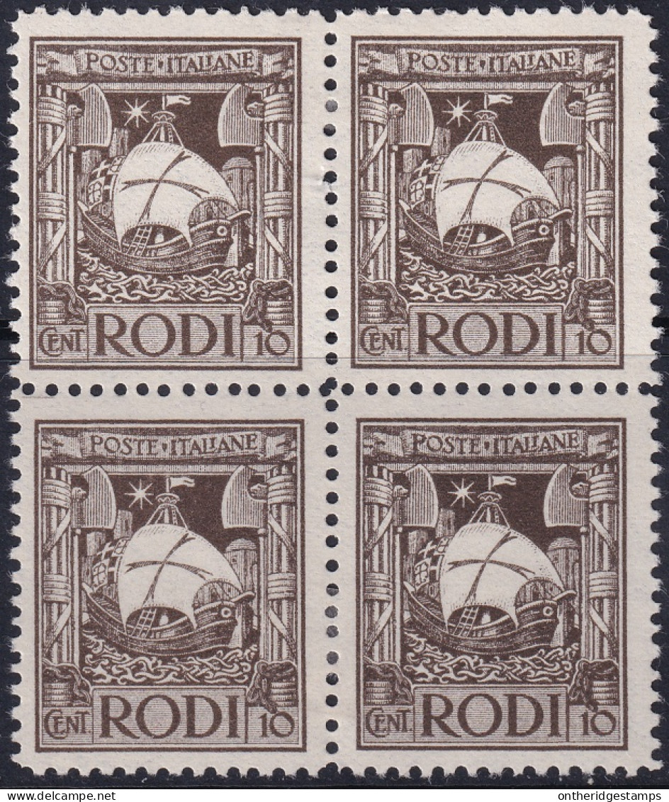 Italy Aegean Rhodes 1929 Sc 16 Egeo Rodi Sa 4 Block MH* - Egée (Rodi)