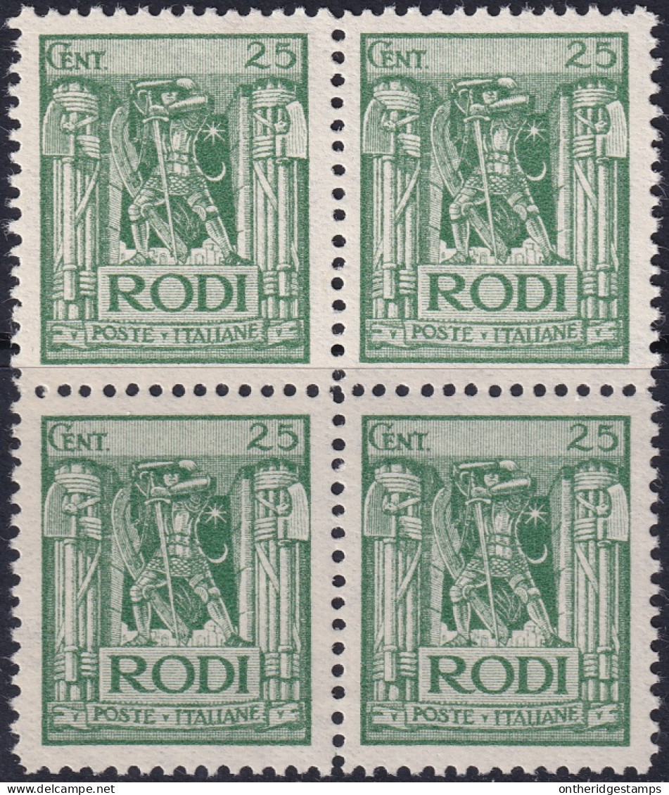 Italy Aegean Rhodes 1929 Sc 18 Egeo Rodi Sa 6 Block MLH* - Aegean (Rodi)