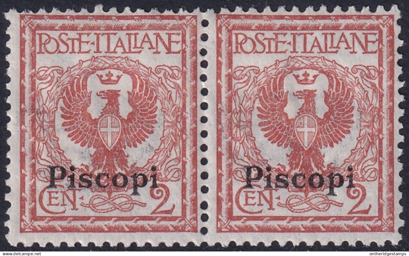 Italy Aegean Piscopi 1912 Sc 1 Egeo Sa 1 Pair MLH* Some Gum Crazing - Aegean (Piscopi)