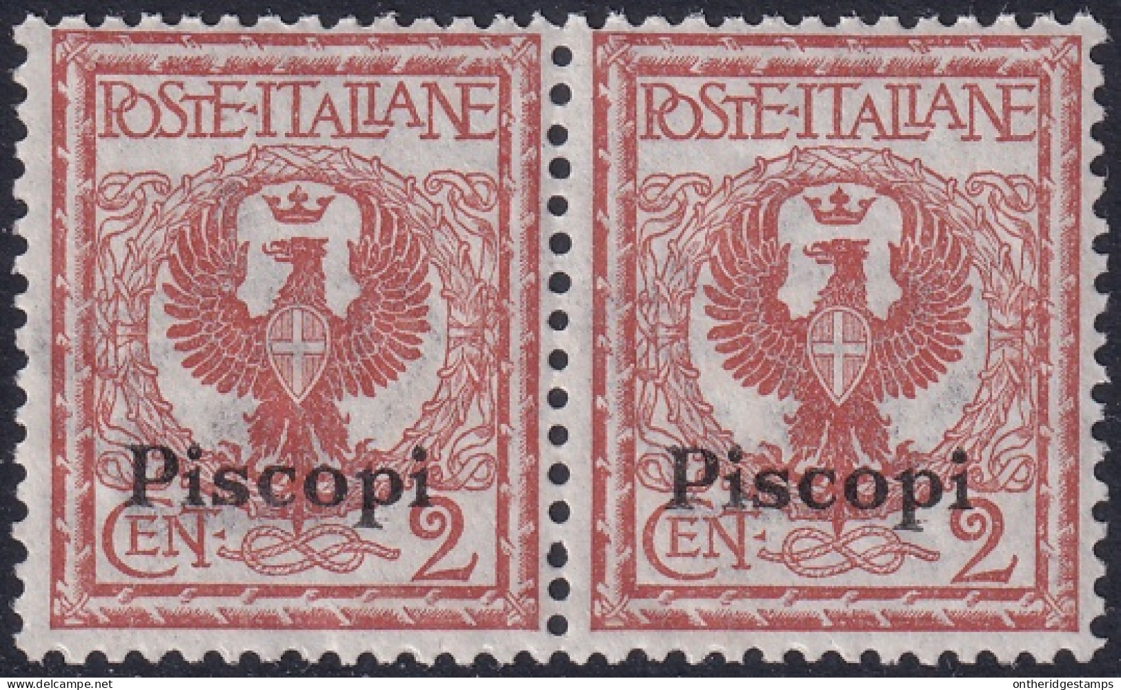Italy Aegean Piscopi 1912 Sc 1 Egeo Sa 1 Pair MLH* Some Gum Crazing - Egée (Piscopi)