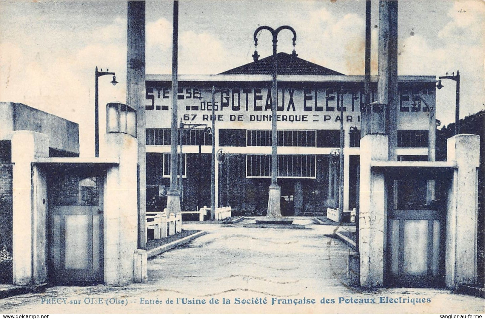 CPA 60 PRECY SUR OISE / ENTREE DE L'USINE DE LA SOCIETE FRANCAISE DES POTEAUX ELECTRIQUES / CPA RARE - Autres & Non Classés