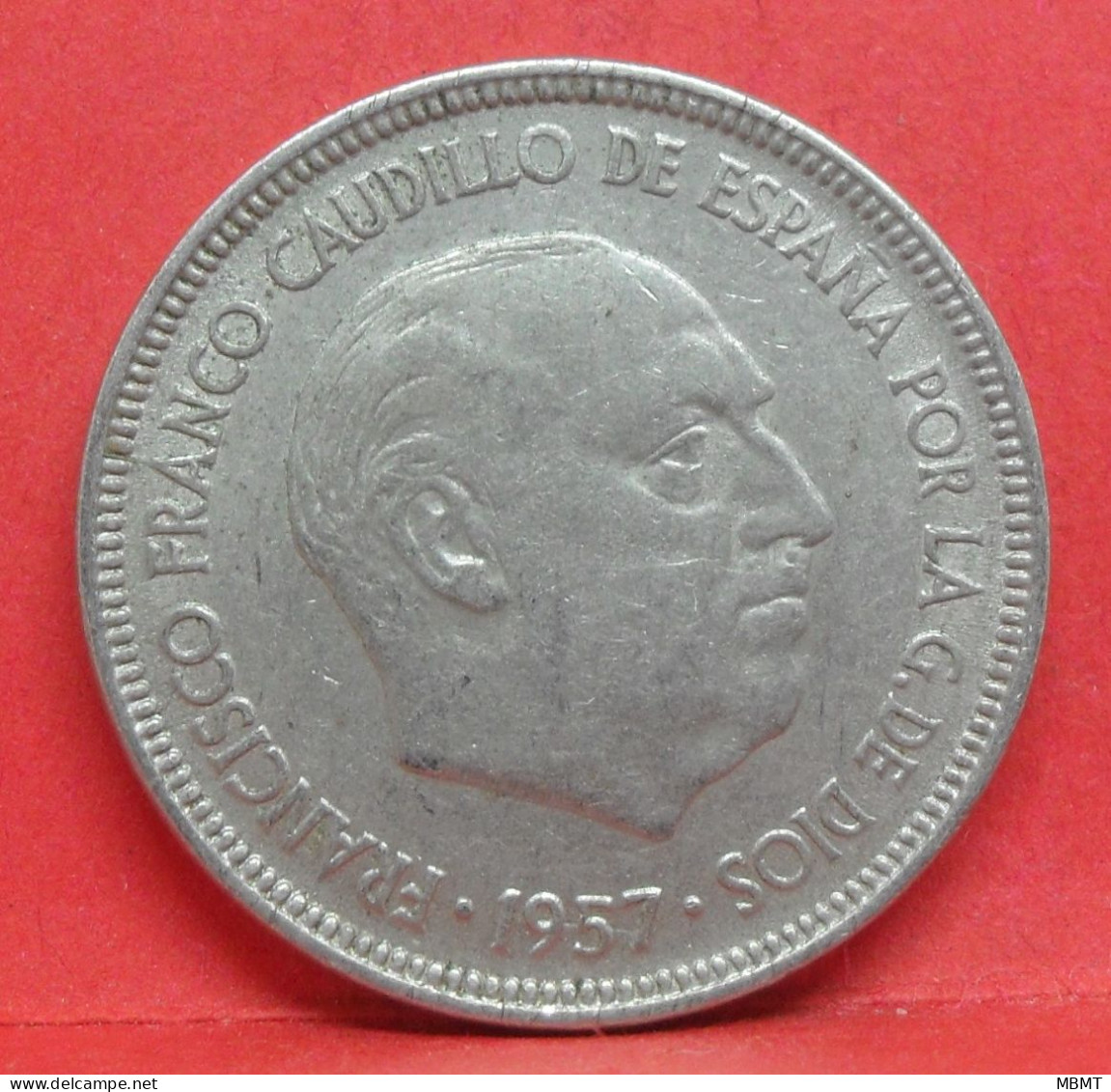 5 Pesetas 1957 étoile 64 - TTB - Pièce Monnaie Espagne - Article N°2339 - 5 Pesetas