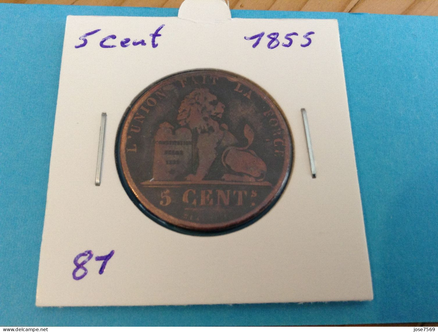 België Leopold I 5 Cent 1855. (Morin 81) - 5 Cents