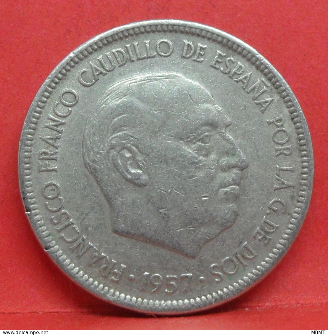 5 Pesetas 1957 étoile 68 - TTB - Pièce Monnaie Espagne - Article N°2346 - 5 Pesetas