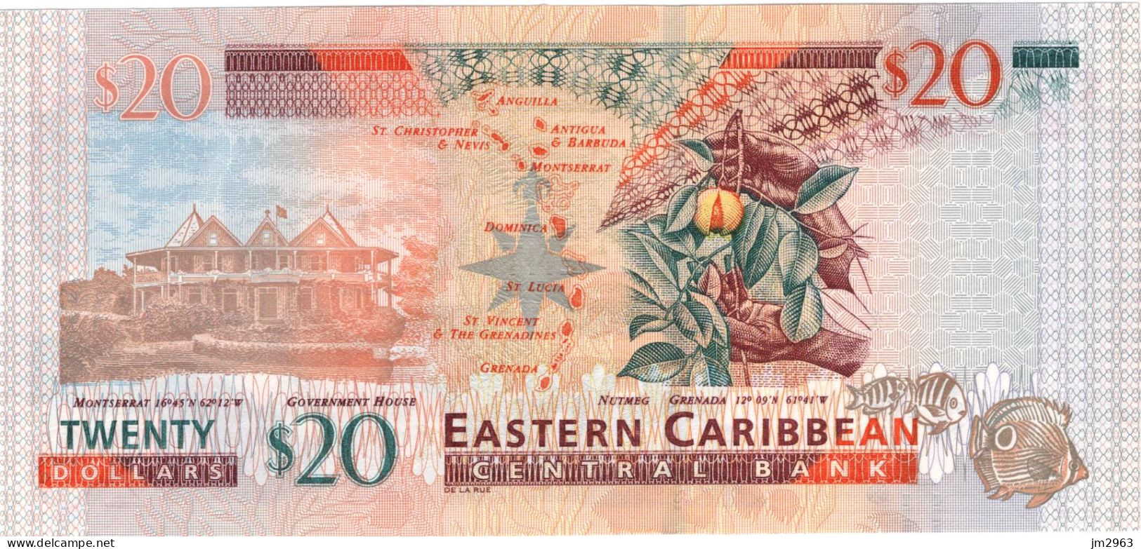 CARAIBES ORIENTALES 20 DOLLARS UNC ND  NJ077418 - Caraïbes Orientales