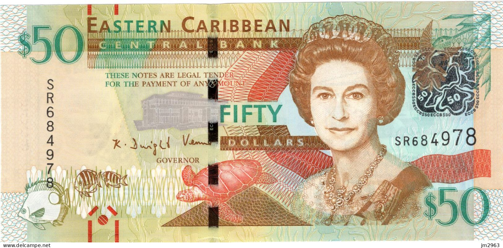 CARAIBES ORIENTALES 50 DOLLARS UNC ND  SR684978 - East Carribeans