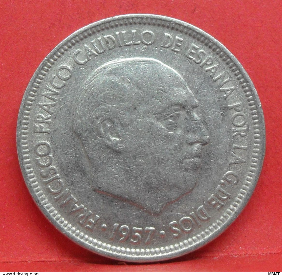 5 Pesetas 1957 étoile 71 - TTB - Pièce Monnaie Espagne - Article N°2354 - 5 Pesetas