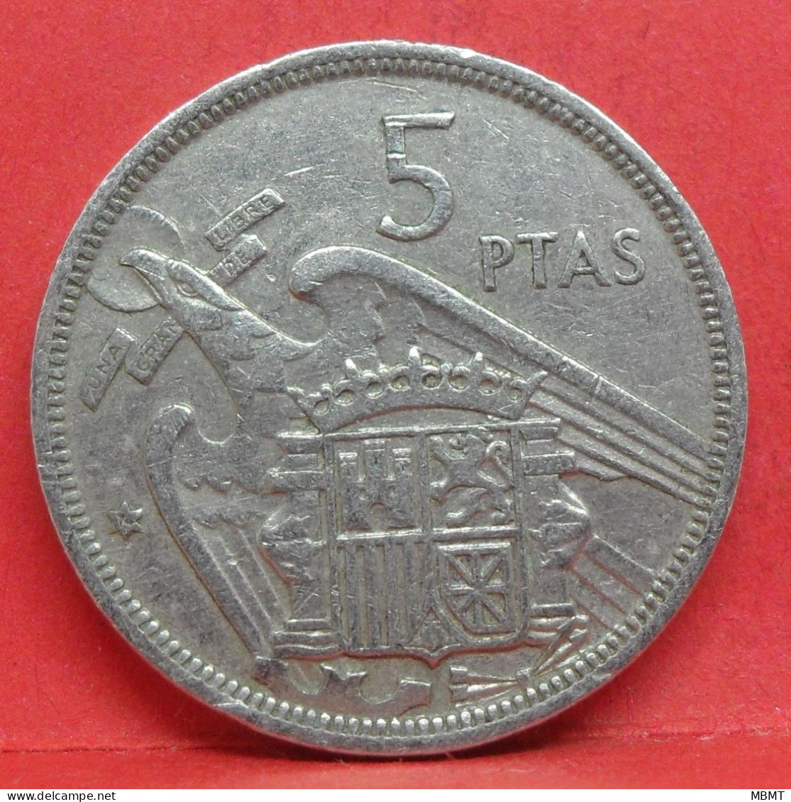 5 Pesetas 1957 étoile 74 - TB - Pièce Monnaie Espagne - Article N°2361 - 5 Pesetas