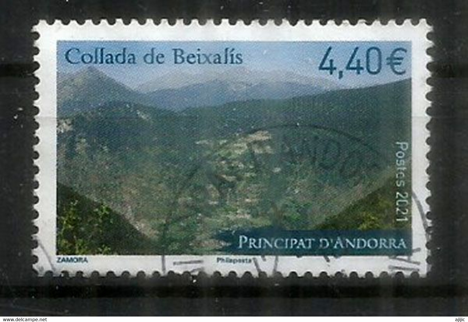 ANDORRA. Le Col De Beixalis Dans Le Tour De France & Tour D'Espagne (1 ère Catégorie) Timbre Oblitéré  Haute Faciale - Usati