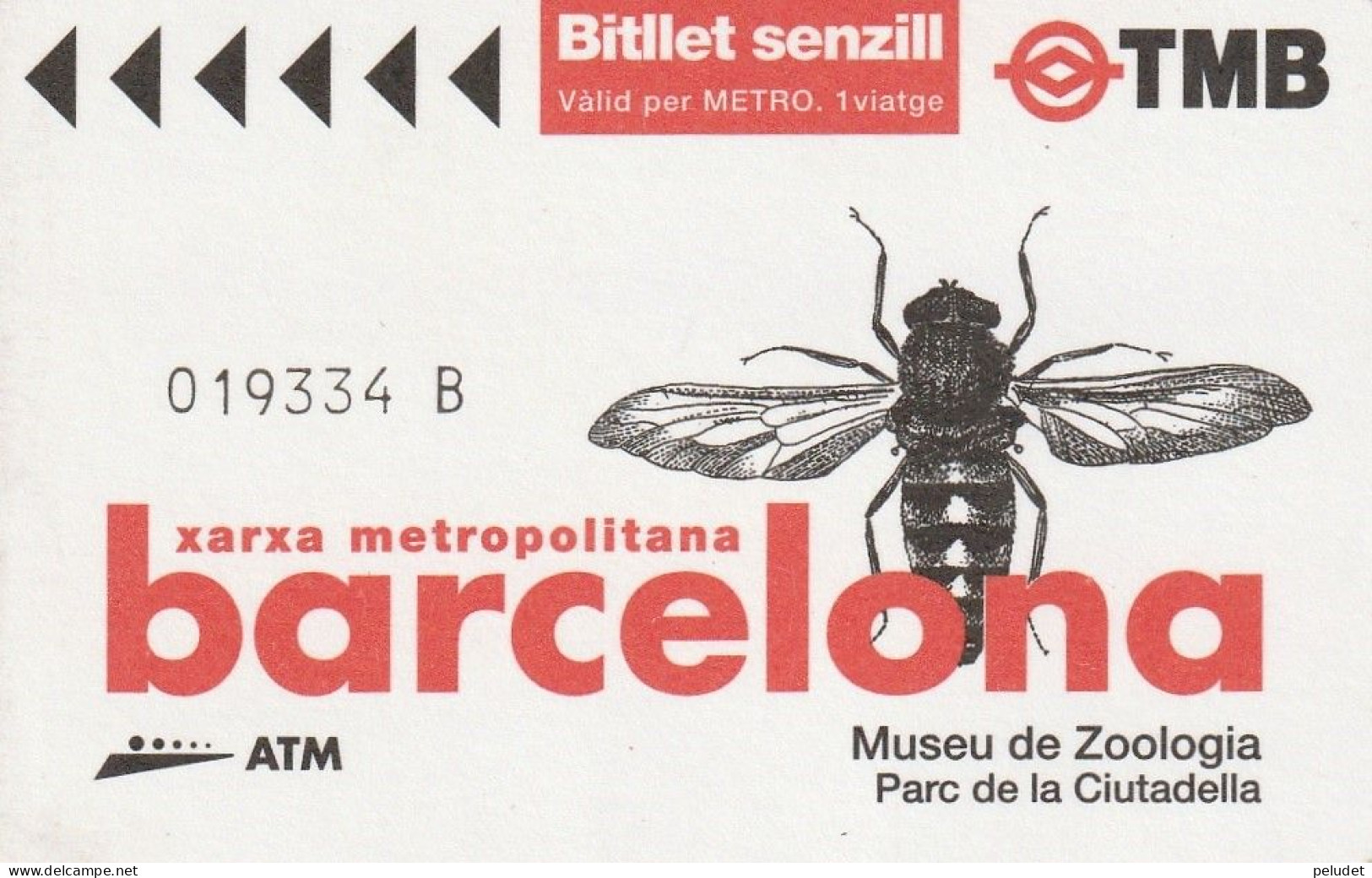 Ticket  Metro Subway Barcelona TMB - FGC - 19XX-20XX? - Europa