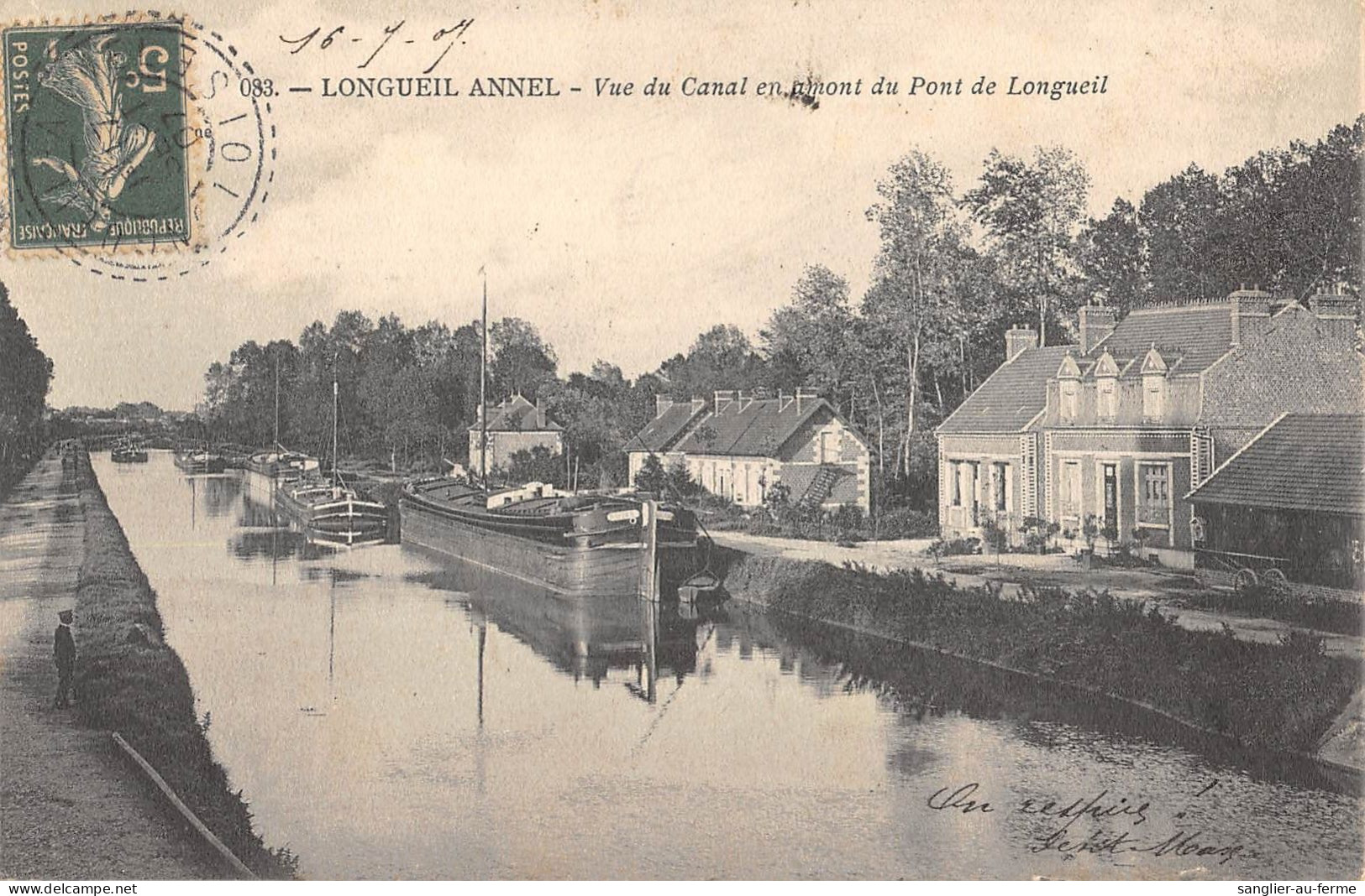 CPA 60 LONGUEIL ANNEL / VUE DU CANAL EN AMONT DU PONT DE LONGUEIL - Other & Unclassified