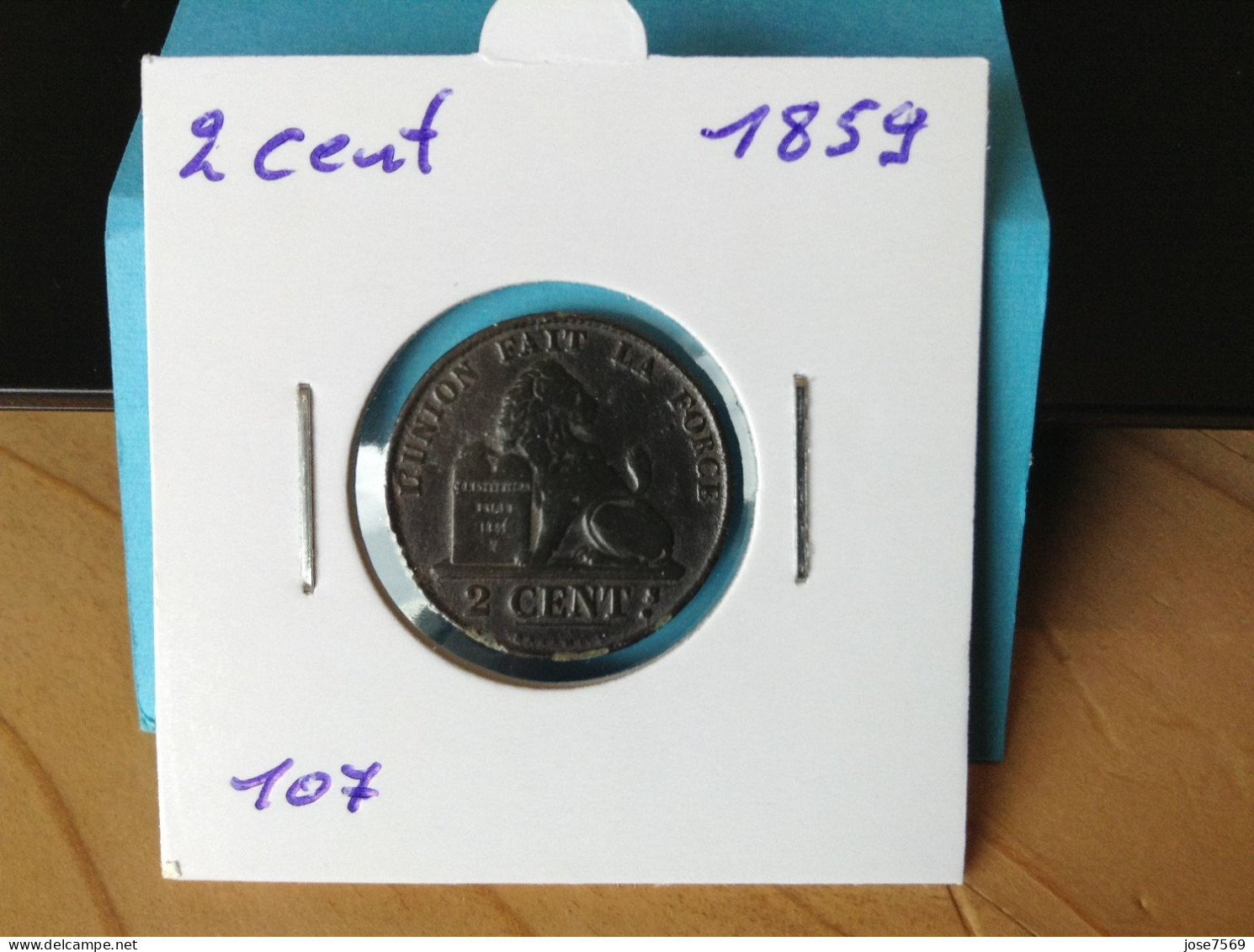 België Leopold I 2 Cent 1859. (Morin 107) - 2 Cent