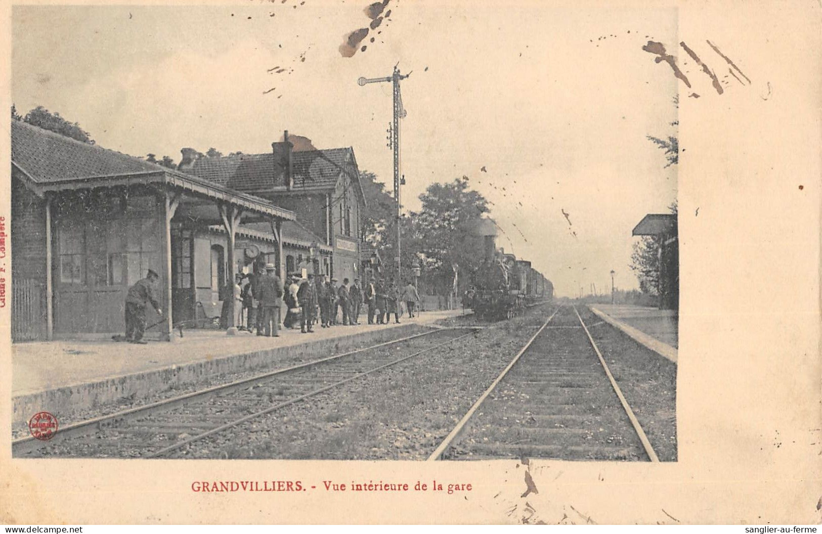 CPA 60 GRANDVILLERS VUE INTERIEUR DE LA GARE / TRAIN EN GARE / LOCOMOTIVE - Sonstige & Ohne Zuordnung