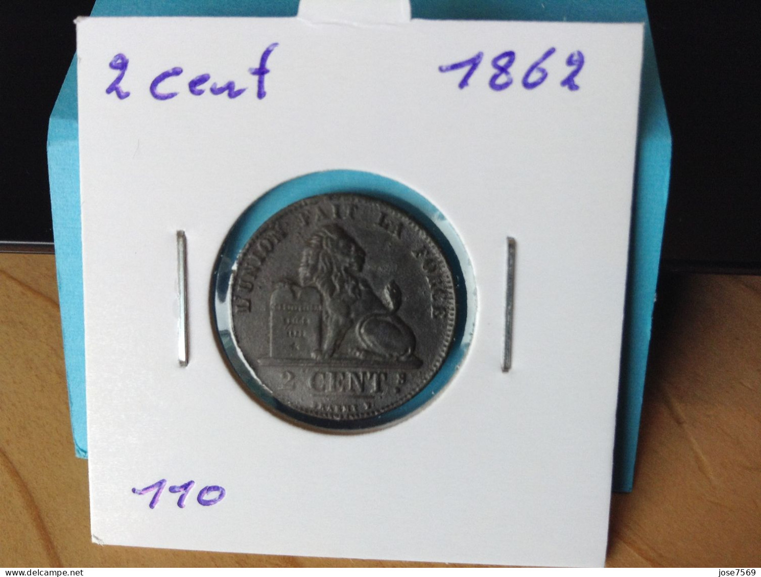 België Leopold I 2 Cent 1862. (Morin 110) - 2 Cents