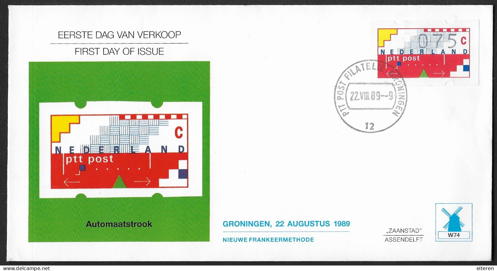 1989 - Automaatstrook - W74 - FDC