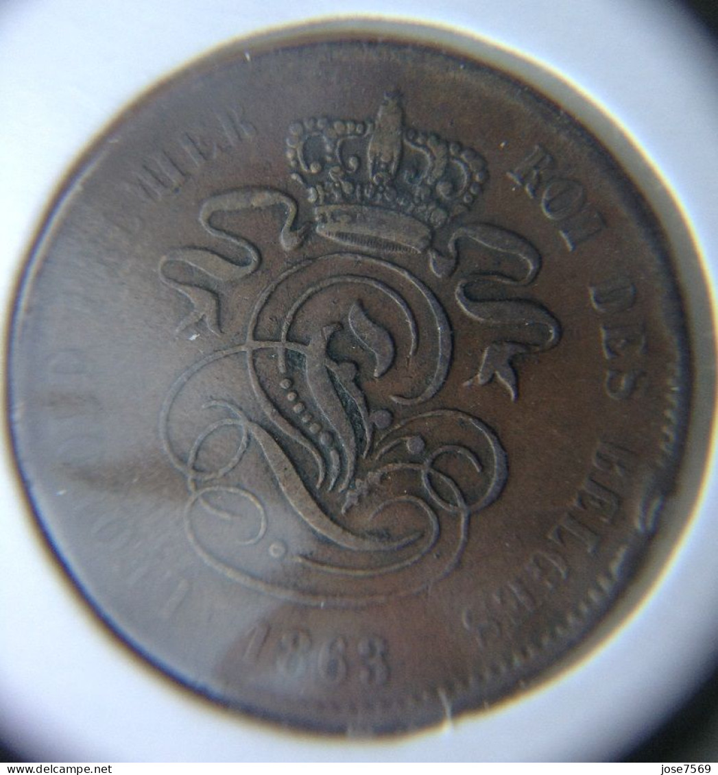 België Leopold I 2 Cent 1863. (Morin 111) - 2 Cent