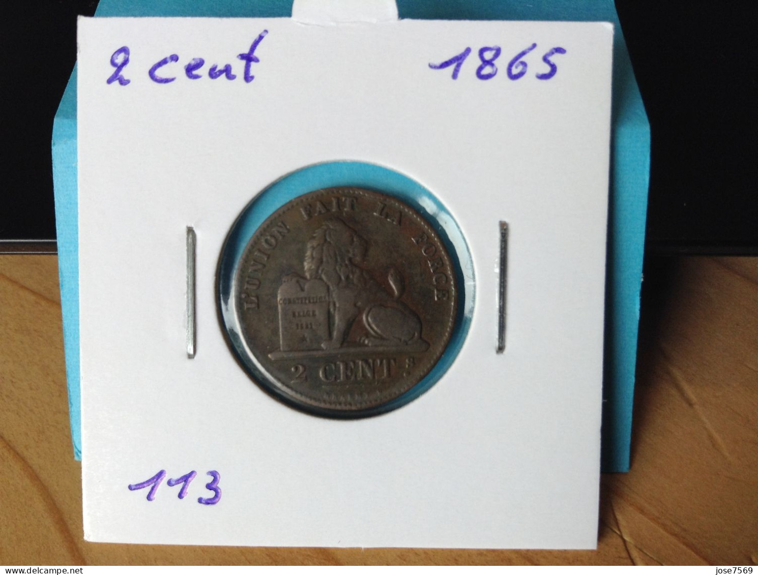 België Leopold I 2 Cent 1865. (Morin 113) - 2 Cent