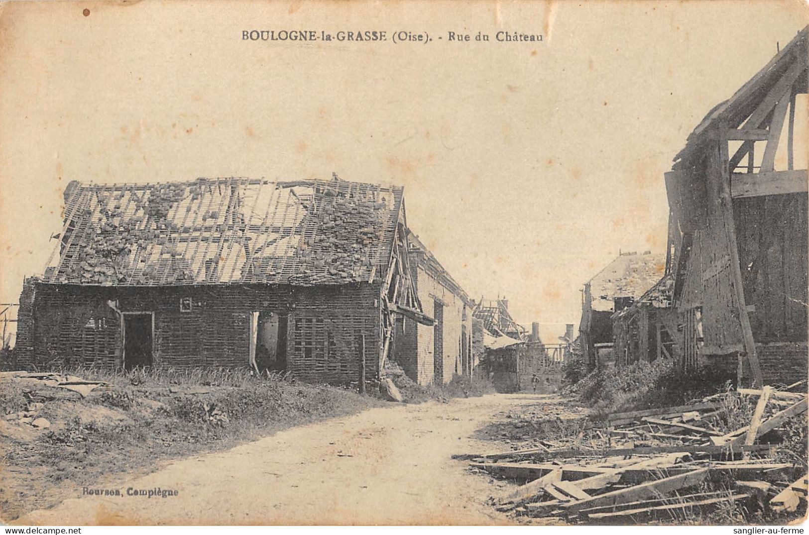 CPA 60 BOULOGNE LA GRASSE RUE DU CHATEAU - Sonstige & Ohne Zuordnung