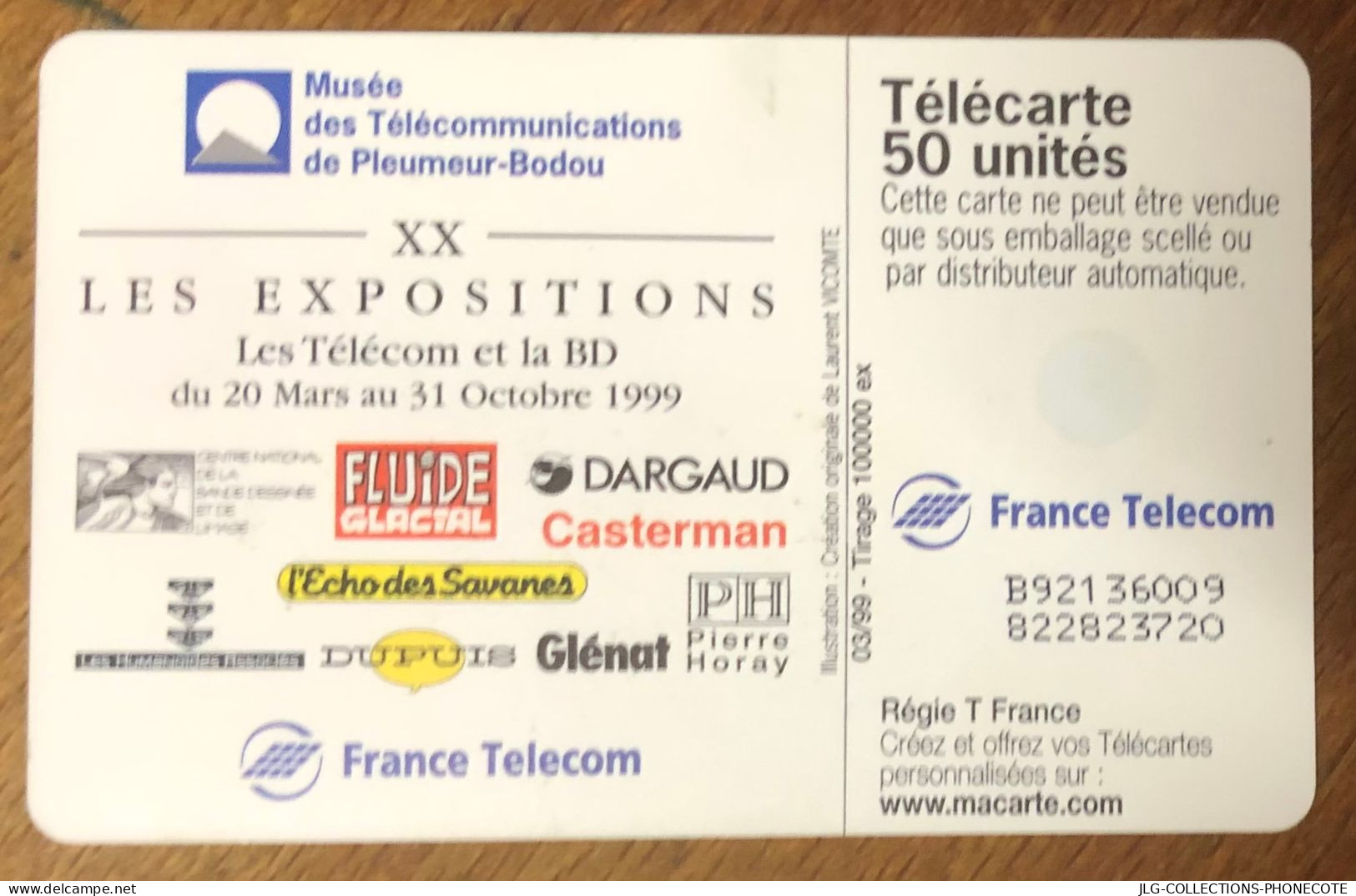 PLEUMEUR-BODOU TÉLÉCOM & BD VICOMTE TELECARTE REF PHONECOTE F968 TELEFONKARTE SCHEDA TARJETA PHONECARD PREPAID PREPAYÉE - 1999