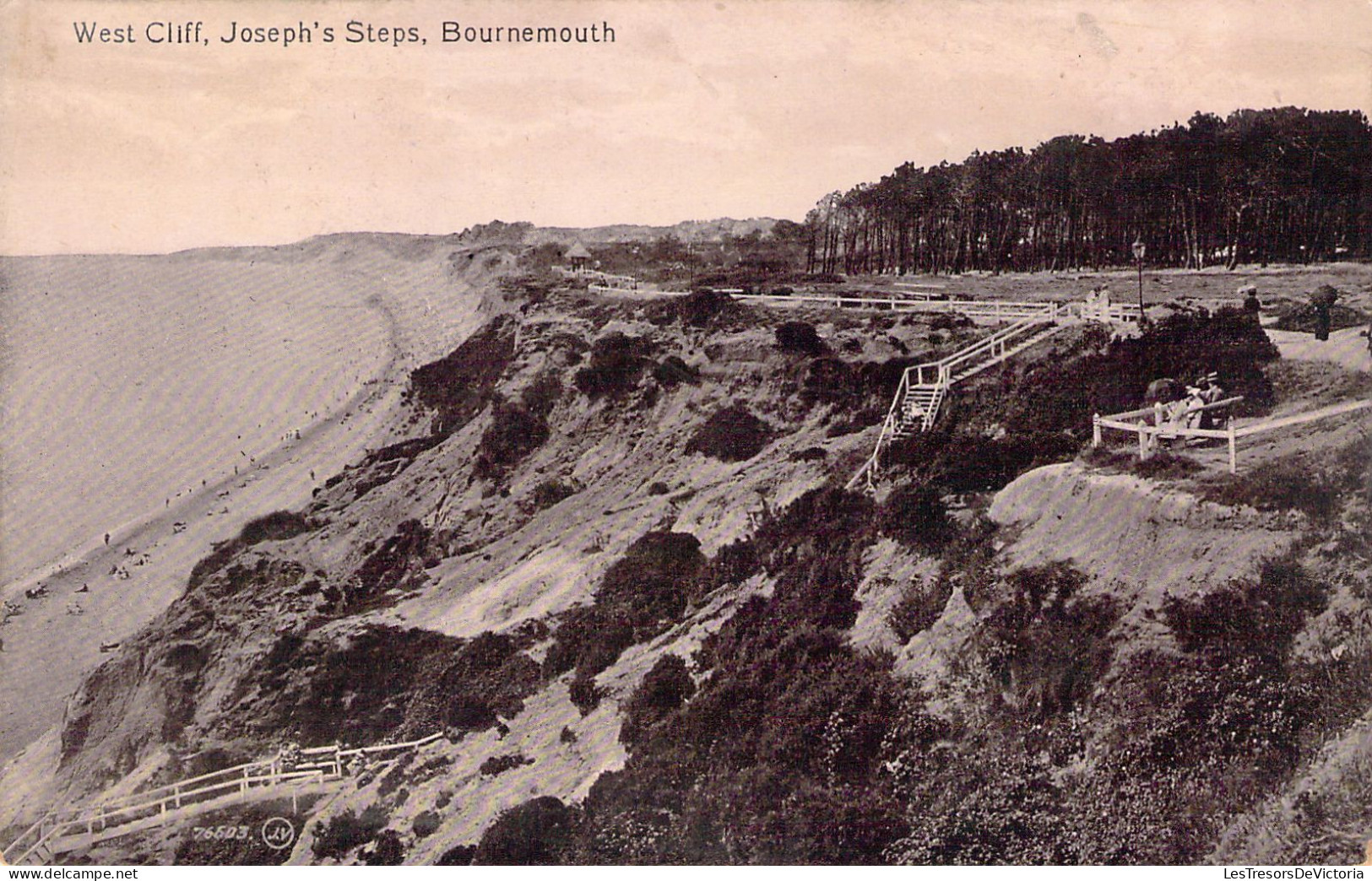 ENGLAND - BOURNEMOUTH - West Cliff - Josph's Steps - Carte Postale Ancienne - Bournemouth (a Partire Dal 1972)