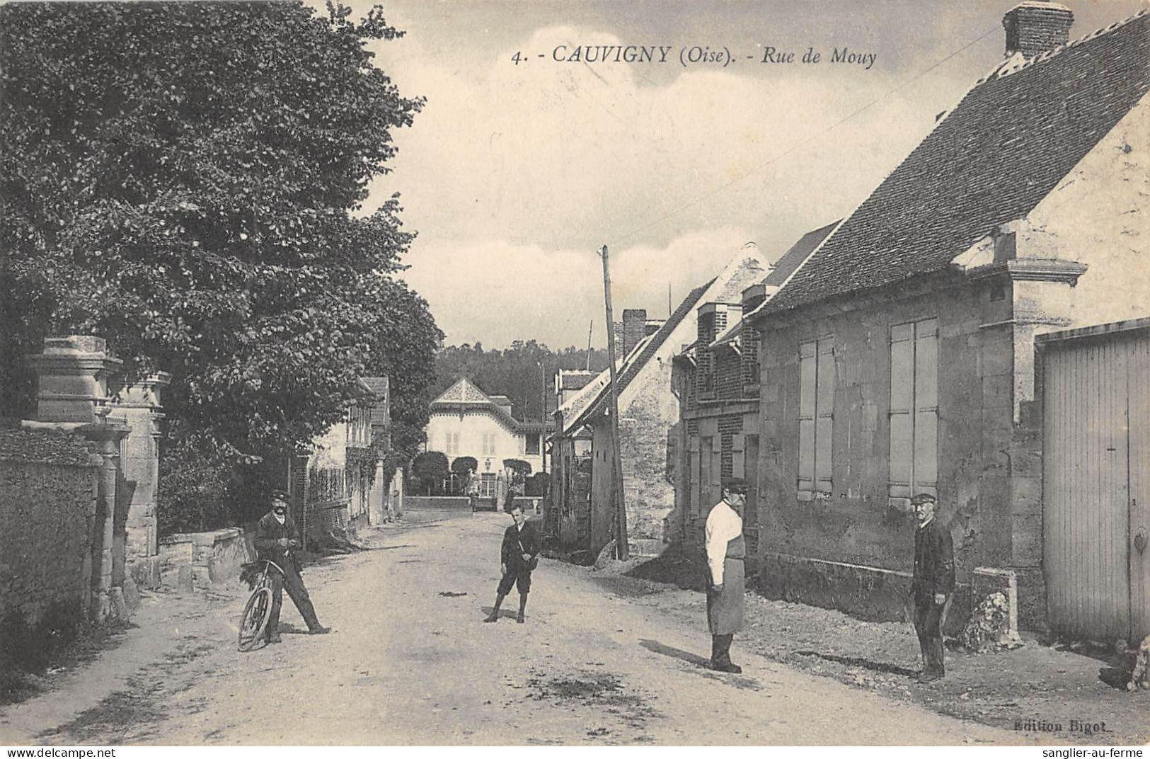 CPA 60 CAUVIGNY / RUE DE MOUY - Autres & Non Classés