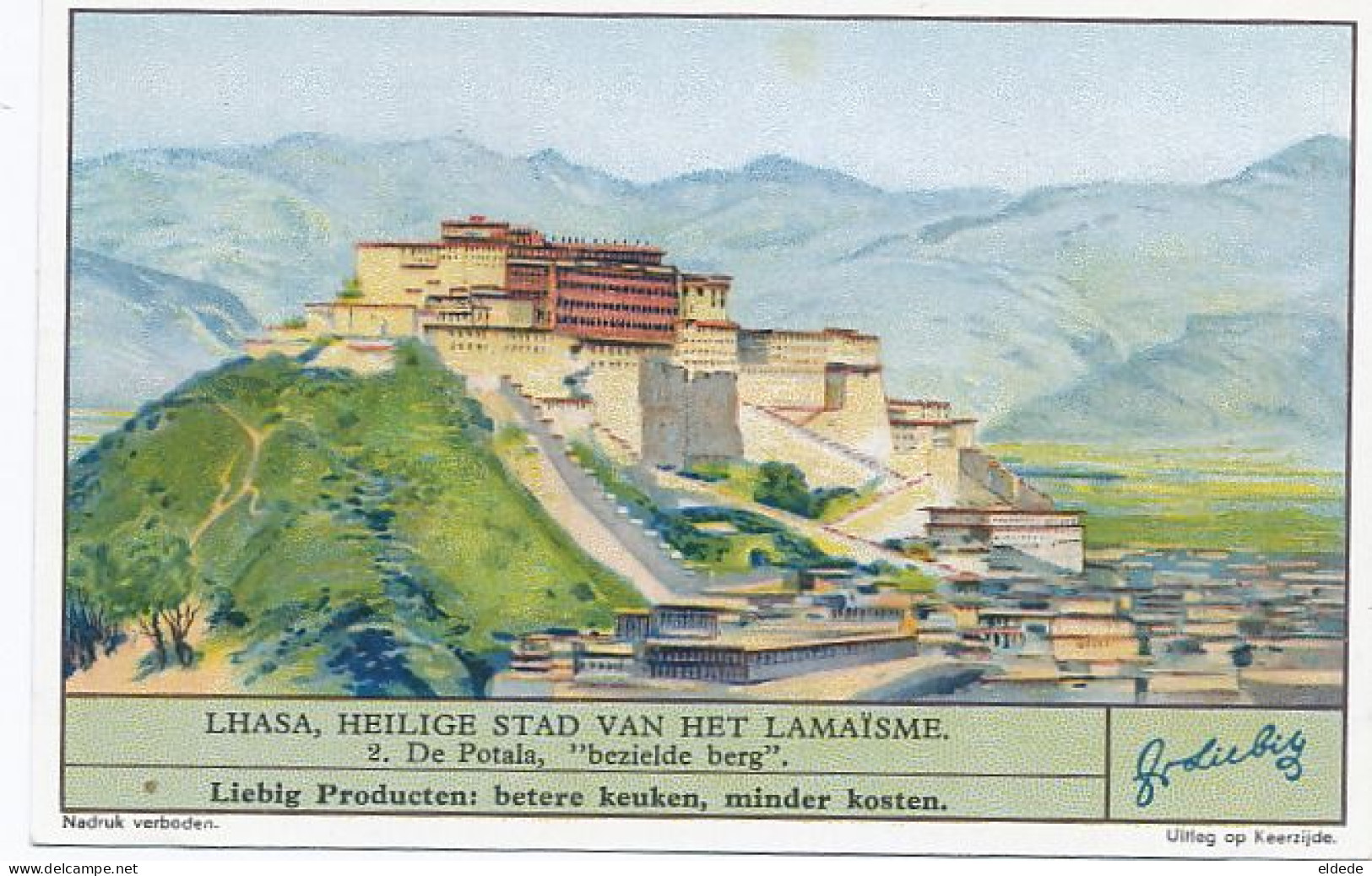 6 Image Advert Liebig Tibet Thibet Dalai Lama Lamaism Bouddha Potala  Yokhang Ganden Lhasa - Tibet