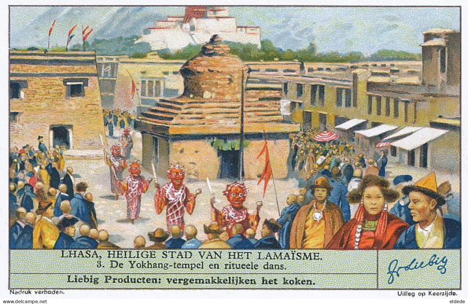 6 Image Advert Liebig Tibet Thibet Dalai Lama Lamaism Bouddha Potala  Yokhang Ganden Lhasa - Tibet