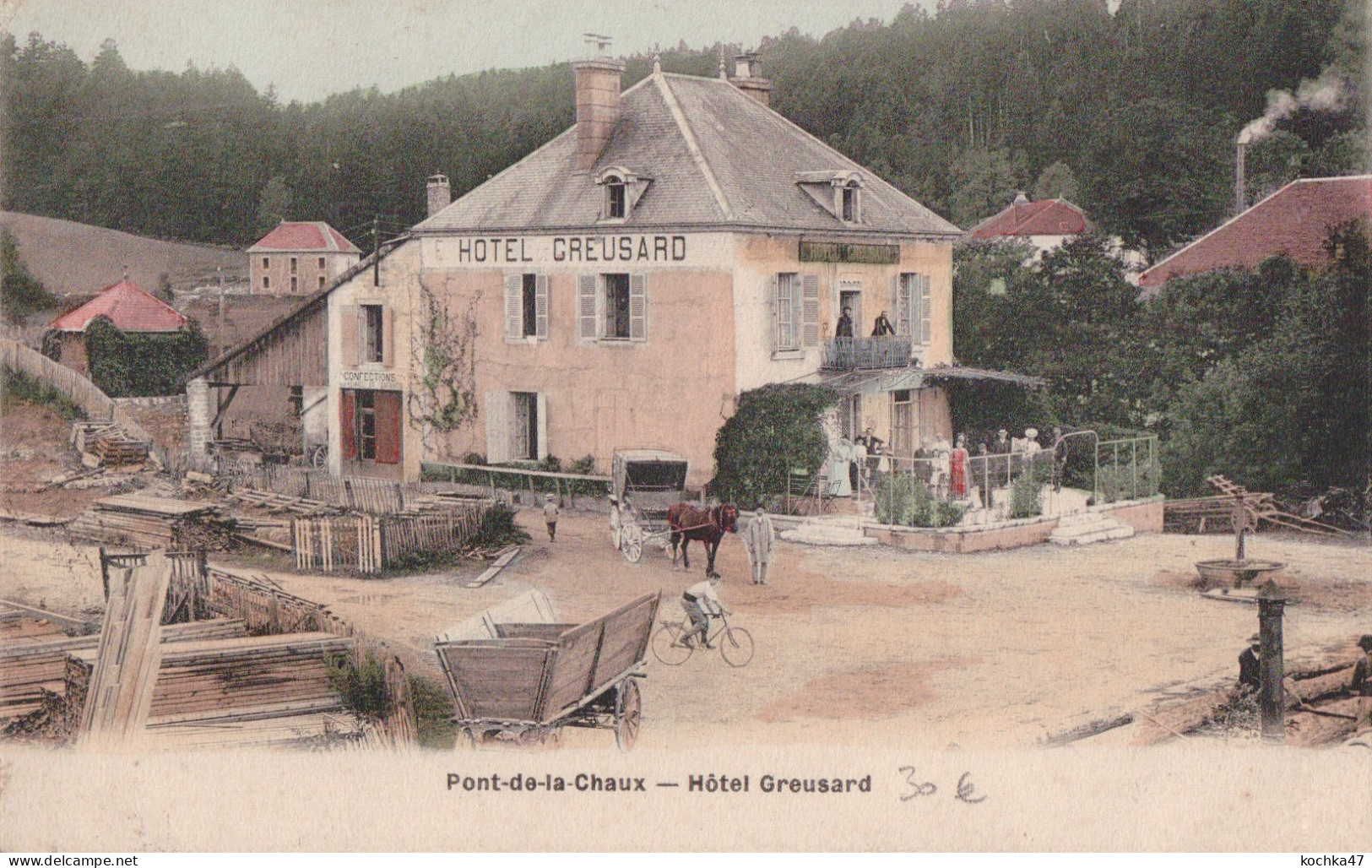 Pont De Chaux    (39) Hotel Greusard CPA  1908 - Gendrey