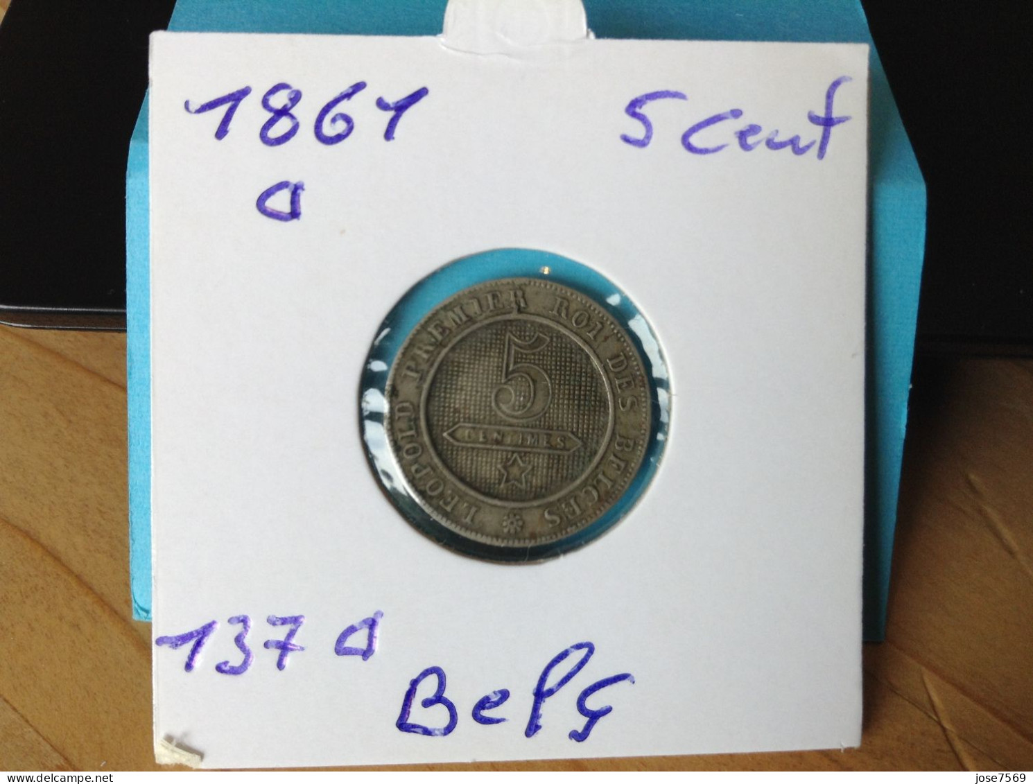 België Leopold I 5 Cent 1861a. (Morin 137a) - 5 Cent