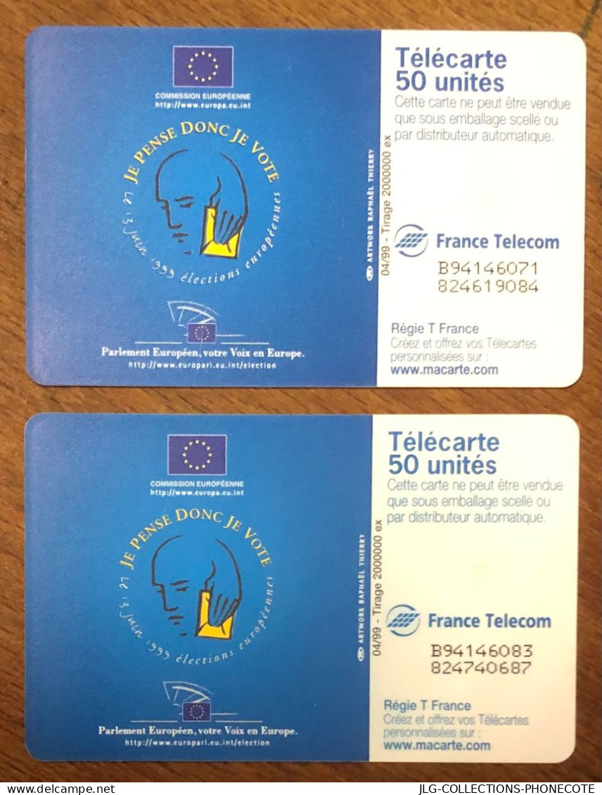 PARLEMENT EUROPÉEN TELECARTE REF PHONECOTE F977 & 977a TELEFONKARTE SCHEDA TARJETA PHONECARD PREPAID PREPAYÉE - 1999