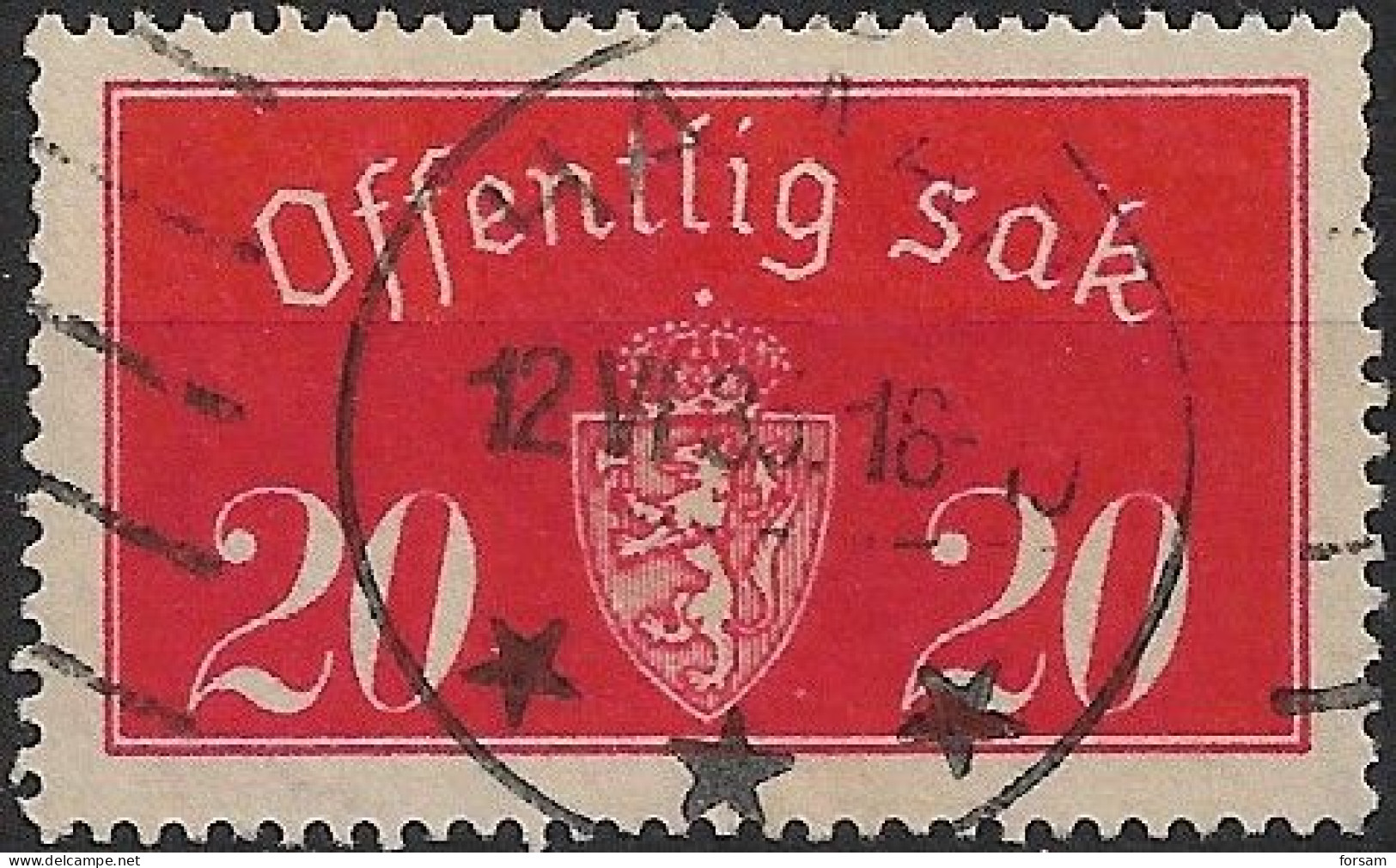 NORWAY..1933..MICHEL # 13 I..used. - Oblitérés