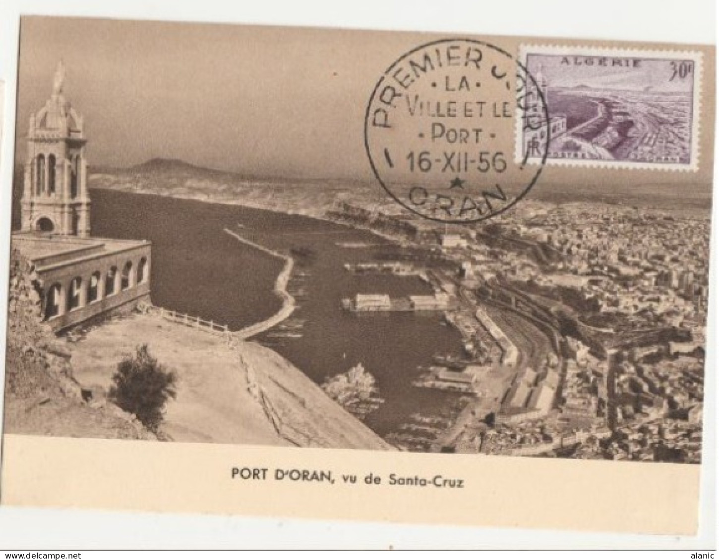 ALGERIE-Carte Maximum- N°339 PORT D ORAN- 1956 - Cartes-maximum