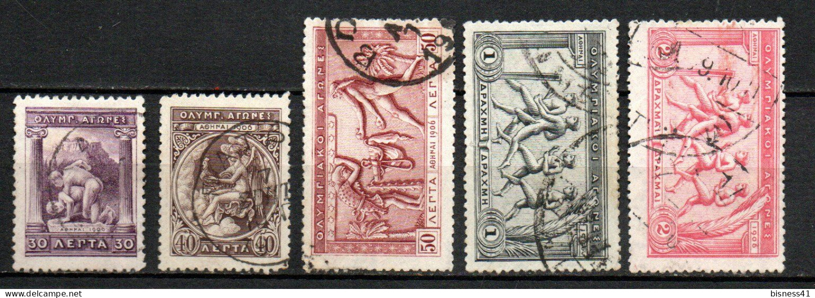 Col33 Grèce Greece Ελλάδα 1906  N° 172 à 176 Oblitéré Cote :69,00€ - Usados