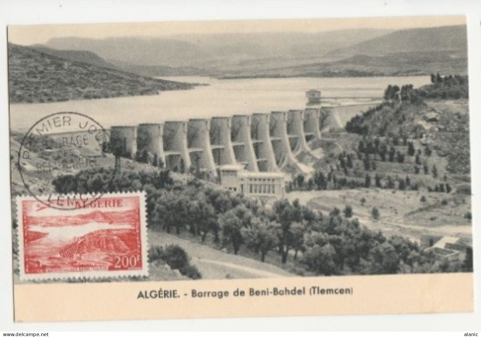 ALGERIE-Carte Maximum- N°PA 14 BARRAGE BENI-BAHBEL - Cartes-maximum