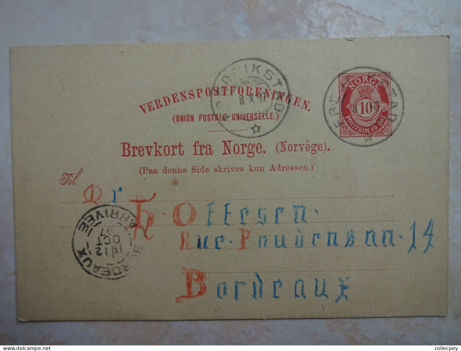 NORVEGE NORWAY Entier Postal 1897 - Covers & Documents