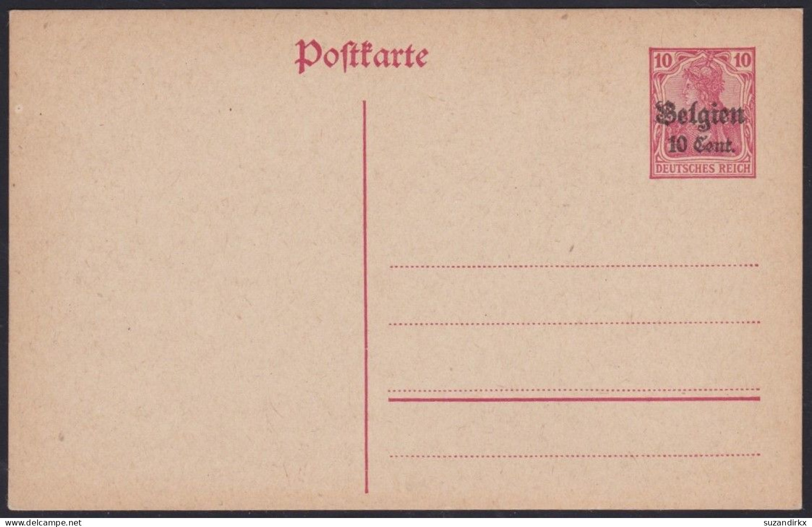 Belgien   -   Postkarte   (2 Scans)     -     **      -      Postfrisch - OC26/37 Etappengebiet