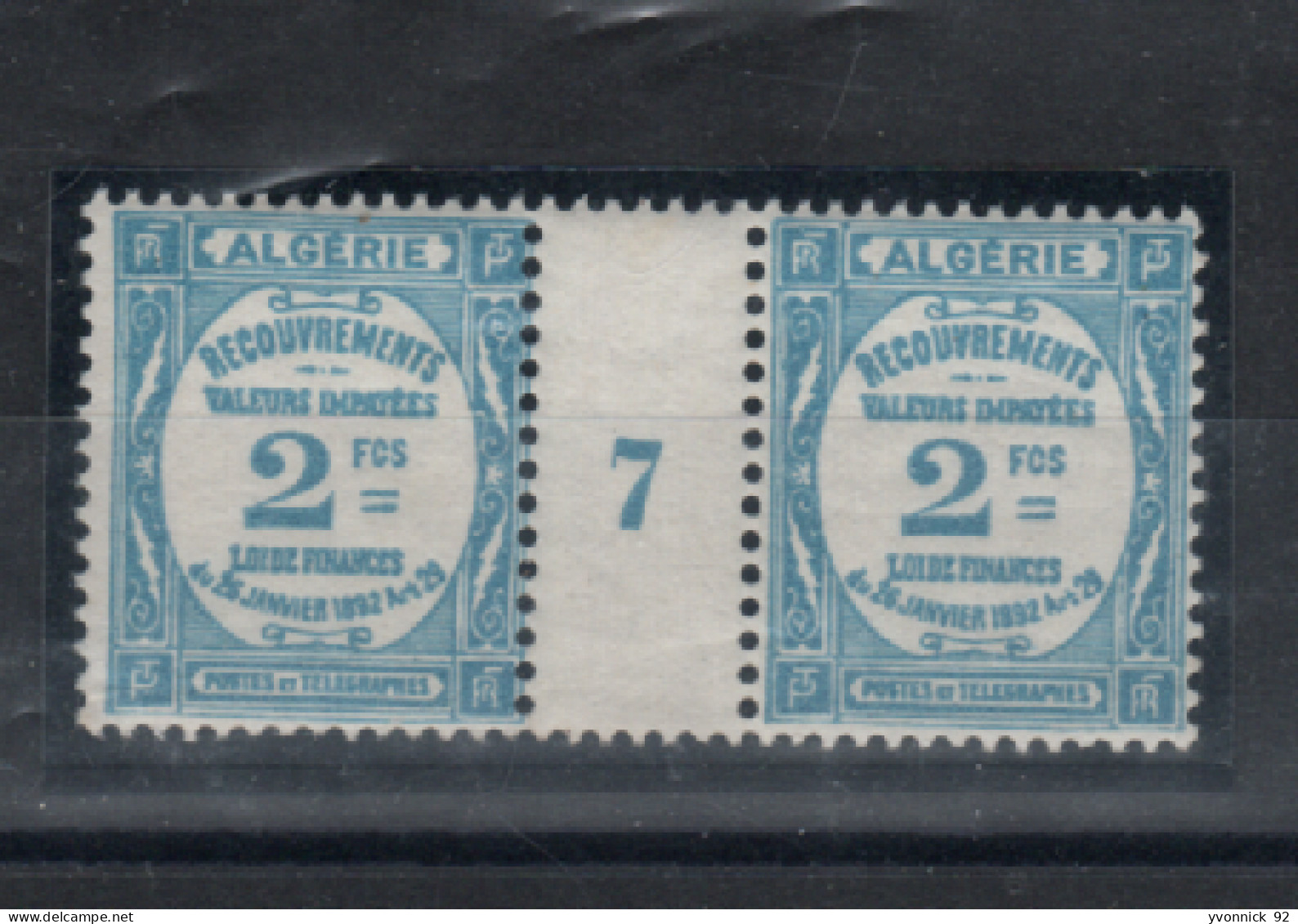 Algérie - Taxe Recouvrement _ 1 Millésimes (1927) N° 20  Neuf - Timbres-taxe