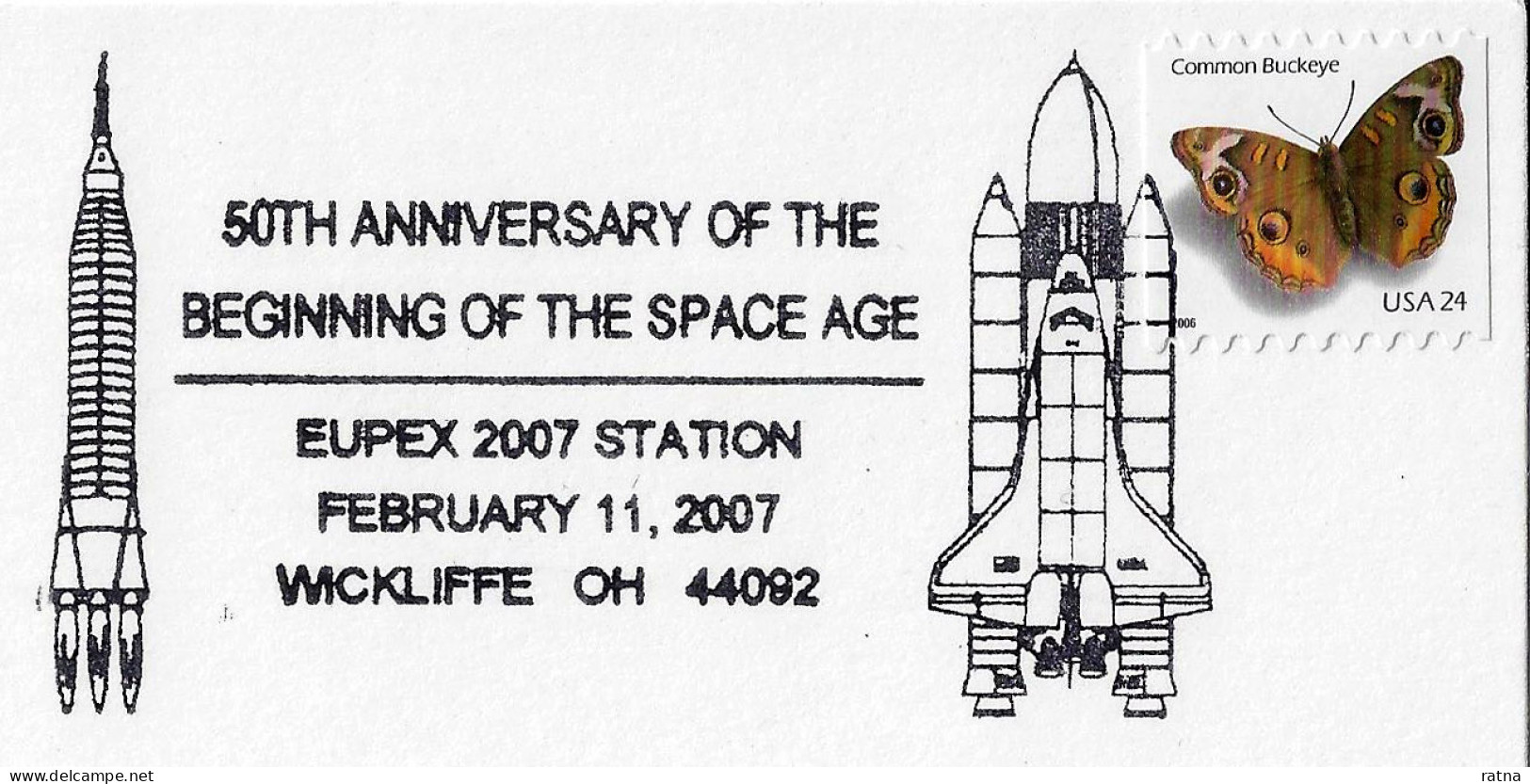 USA Obl. 2007, 50 Ann. Conquète Spatiale, Espace, Fusée, Navette, Astronautique - Amérique Du Nord