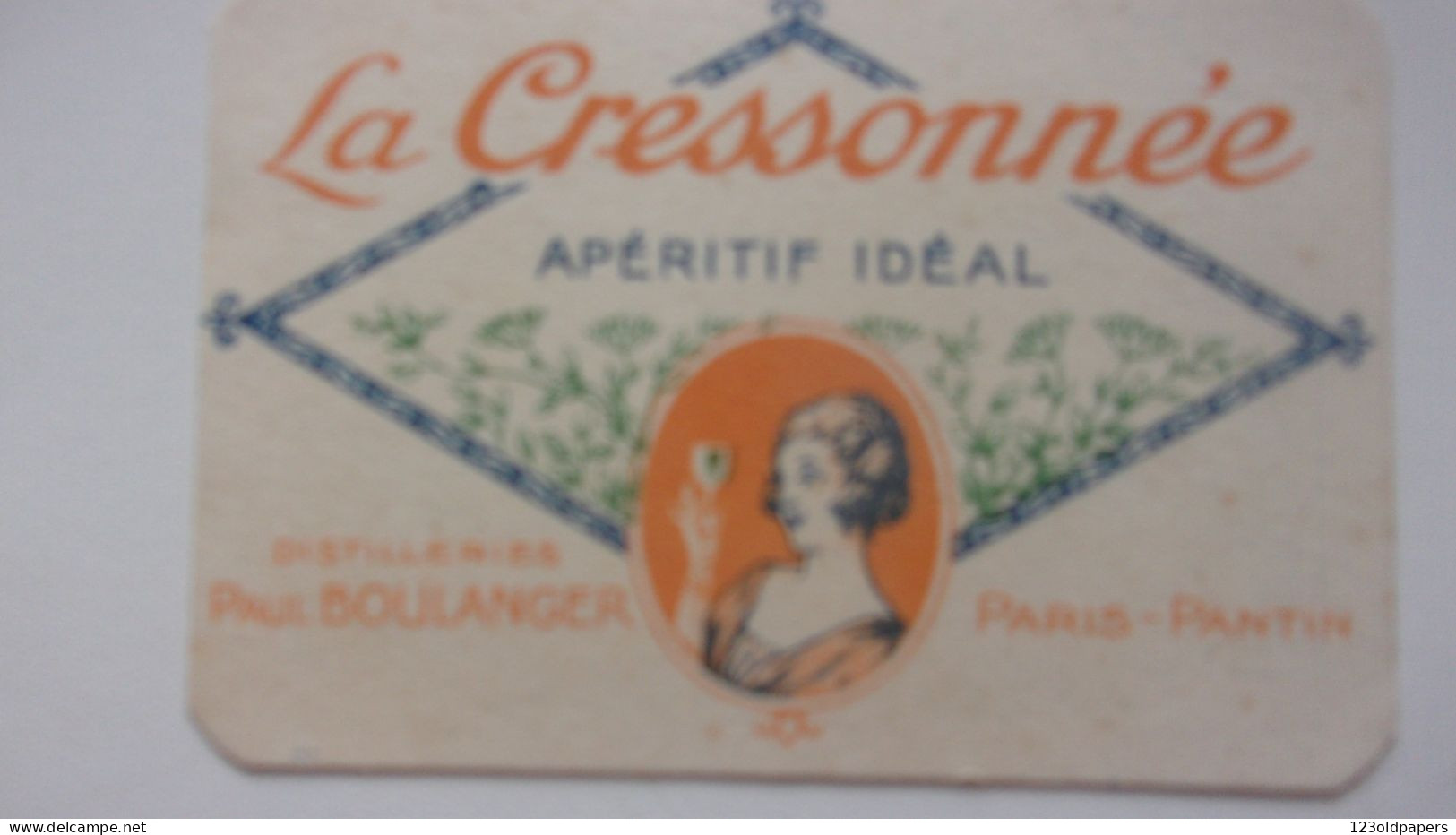 LA CRESSONNEE APERITIF IDEAL CALENDRIER 1928 PAUL BOULANGER PARIS PANTIN - Publicités