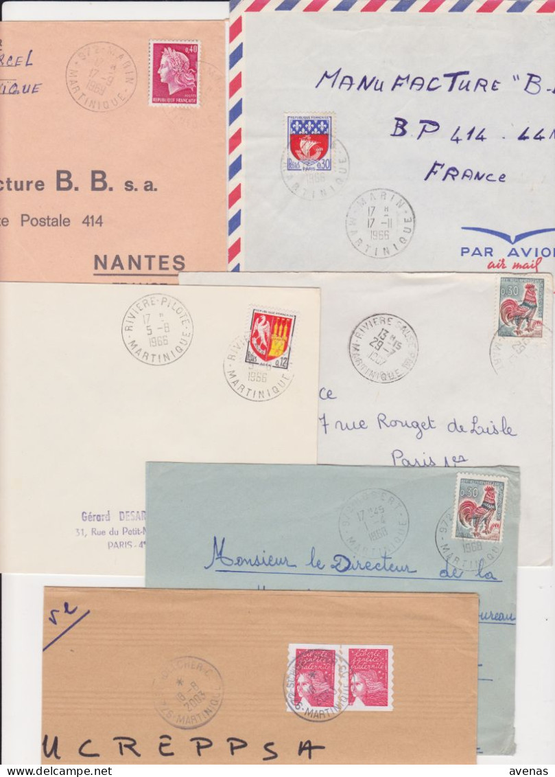 Lot 33 Lettres Avec TàD Manuel Département 972 MARTINIQUE : Fort De France Aérogare - Ducos - Bellefontaine - Schoelcher - Andere & Zonder Classificatie
