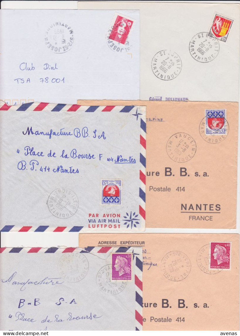 Lot 33 Lettres Avec TàD Manuel Département 972 MARTINIQUE : Fort De France Aérogare - Ducos - Bellefontaine - Schoelcher - Autres & Non Classés