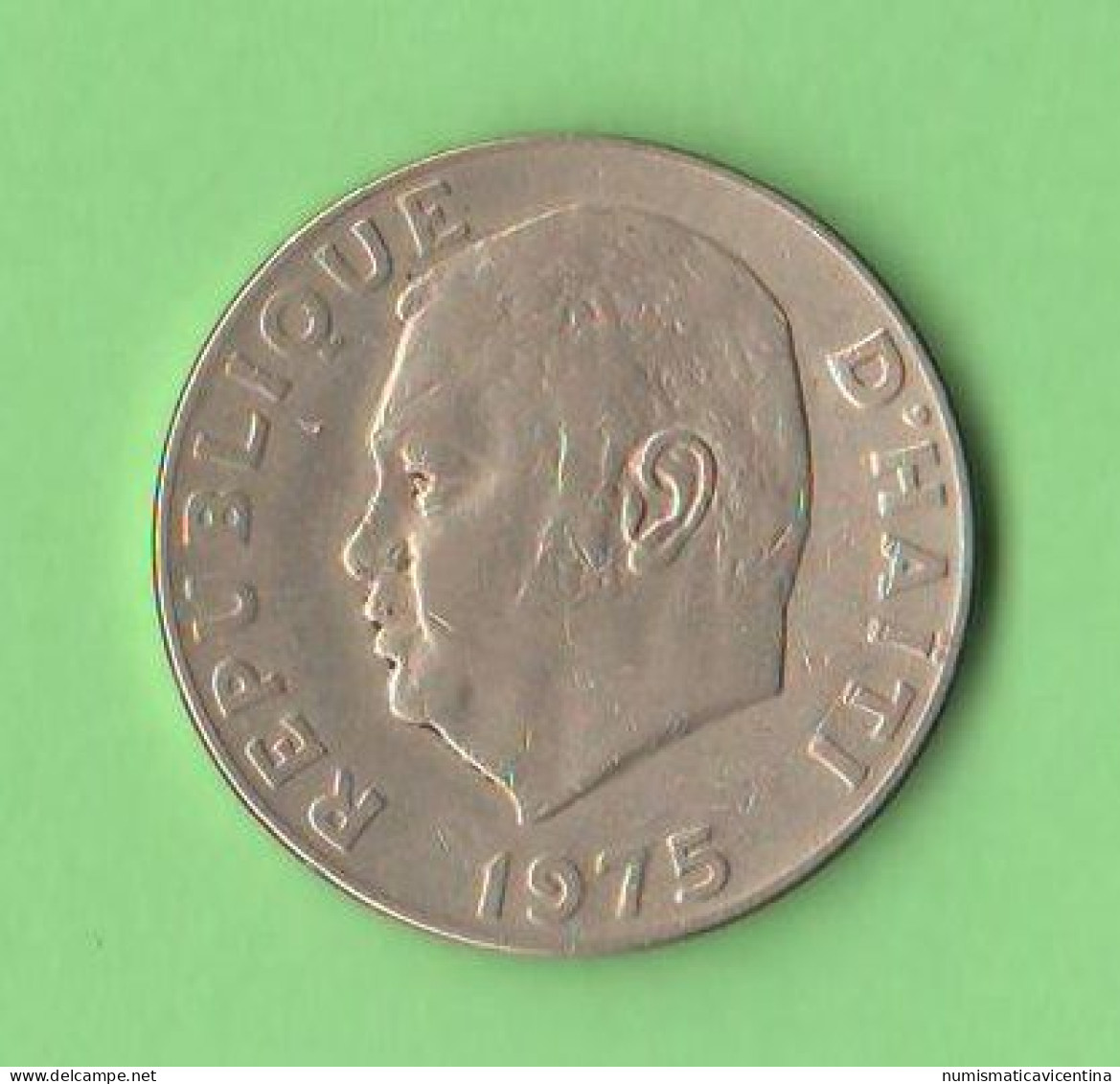Haiti 20 Centimes 1975 FAO President Claude Duvalier Nickel  Coin - Haití