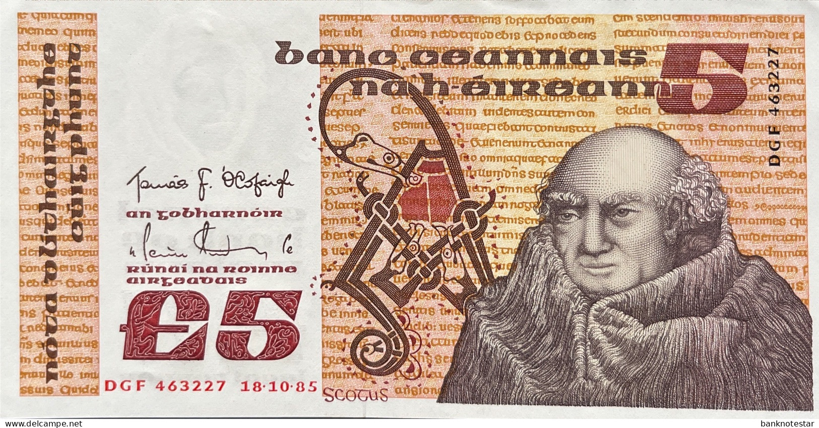 Ireland 5 Pounds, P-71d (18.10.1985) - Extremely Fine - Ireland