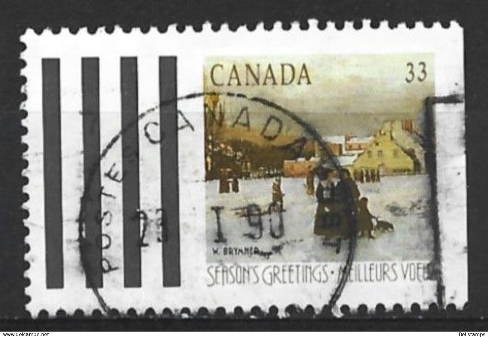 Canada 1989. Scott #1259 (U) Christmas, Winter Landscape, Champ De Mars, By William Brymner - Postzegels