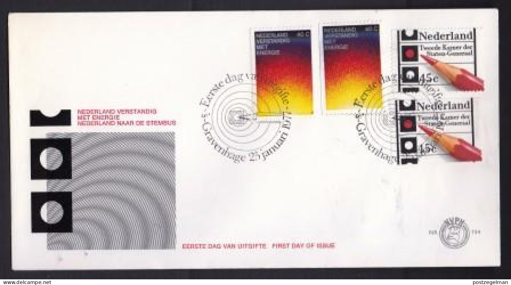 NETHERLANDS, 1977, Mint FDC, Energy, NVPH E154, Scannr. N013 - FDC