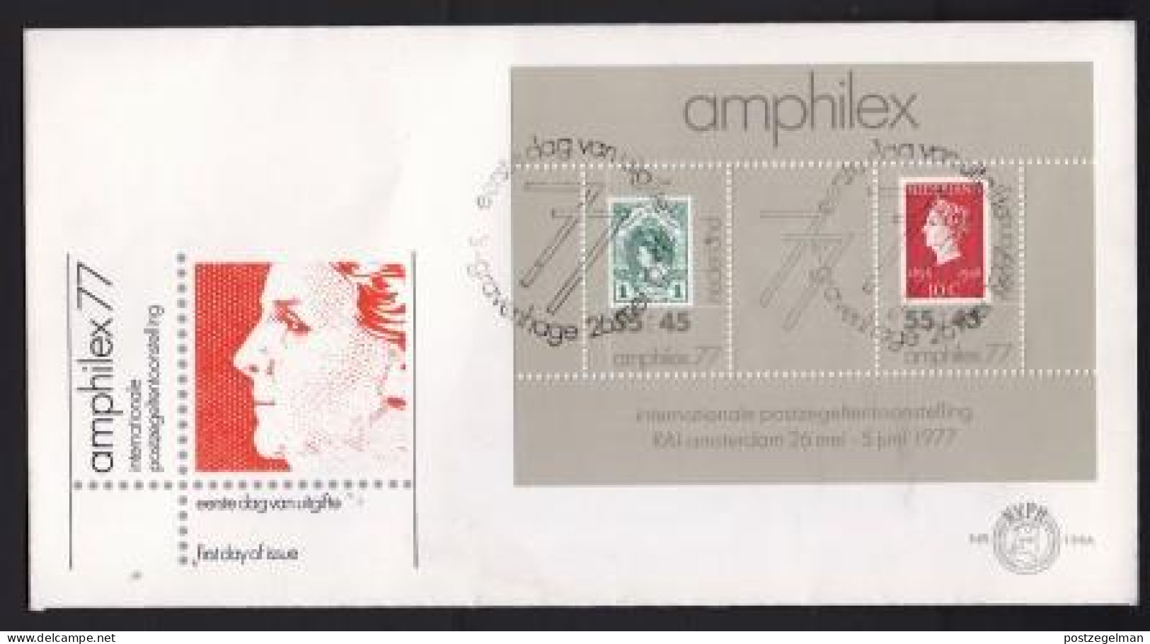 NETHERLANDS, 1977, Mint FDC, Amphilitex 77 Blok, NVPH E159a, Scannr. N019 - FDC