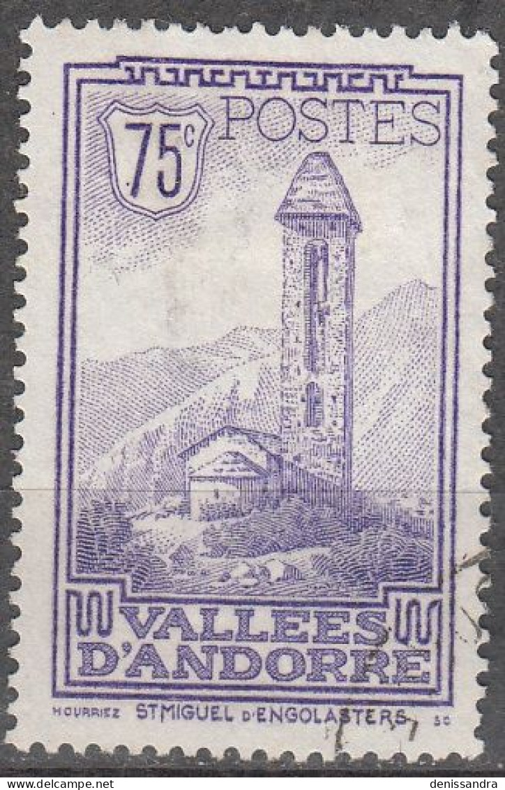 Andorre Français 1932 Michel 37 O Cote (2008) 10.00 € Chapelle De Saint-Miguel D'Engolasters Cachet Rond - Gebraucht