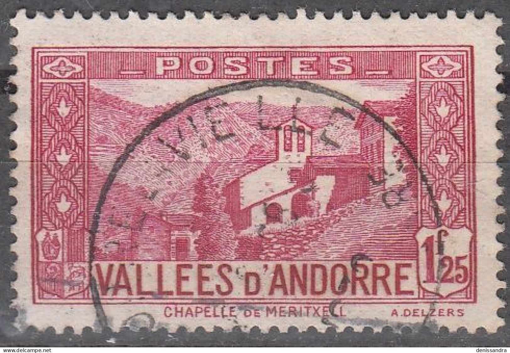 Andorre Français 1932 Michel 40 O Cote (2008) 50.00 € Chapelle De Meritxell Cachet Rond - Used Stamps