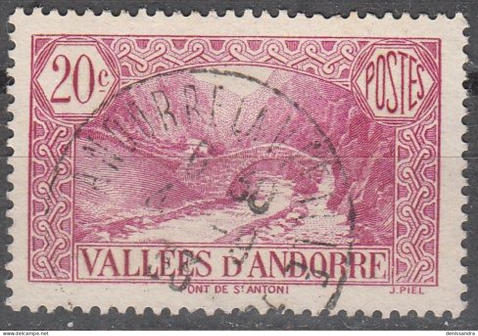 Andorre Français 1932 Michel 30 O Cote (2008) 11.50 € Pont De Saint-Antoine Cachet Rond - Oblitérés