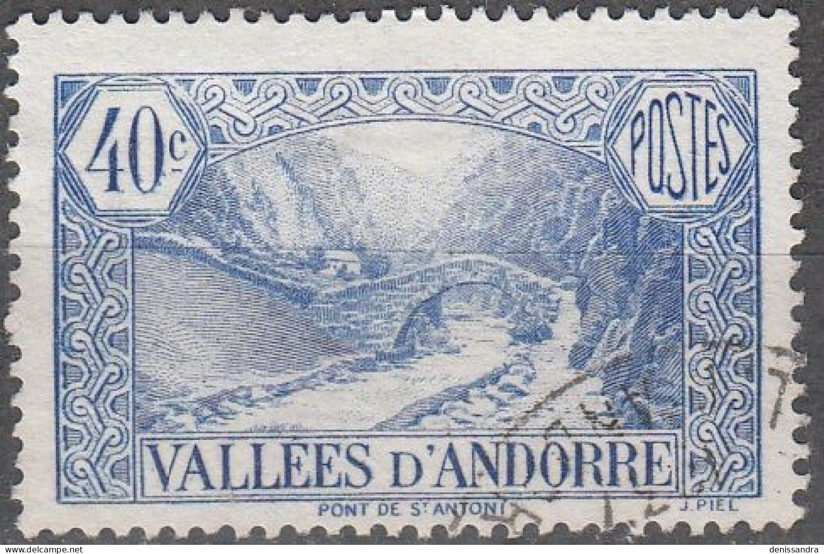 Andorre Français 1932 Michel 33 O Cote (2008) 12.00 € Pont De Saint-Antoine Cachet Rond - Gebraucht